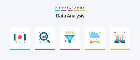 gegevens analyse vlak 5 icoon pak inclusief document. bedrijf. seo. analyses. beheer. creatief pictogrammen ontwerp vector