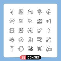 25 gebruiker koppel lijn pak van modern tekens en symbolen van idee park document ijs room weg bewerkbare vector ontwerp elementen