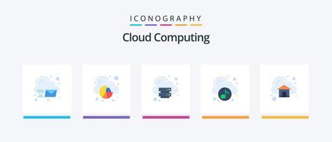 wolk berekenen vlak 5 icoon pak inclusief wolk. muziek. wolk. multimediaal. wolk. creatief pictogrammen ontwerp vector