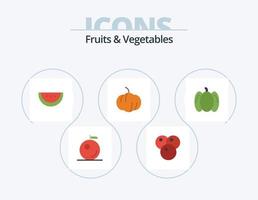 fruit en groenten vlak icoon pak 5 icoon ontwerp. . pompoen. vector