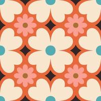 mooi naadloos structuur in retro stijl. abstract bloemen tegel in retro stijl. kleurrijk vector achtergrond met gemakkelijk bloemen. bloemen tegel patroon.