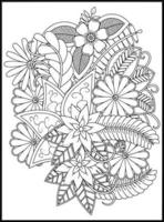 doodles bloemen kleur Pagina's vector