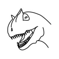 carnosaur pictogram. doodle hand getrokken of zwarte omtrek pictogramstijl vector