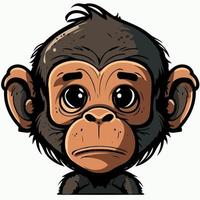 dier zoogdier schattig primaat chimpansee vector