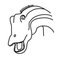 diplodocus pictogram. doodle hand getrokken of zwarte omtrek pictogramstijl vector