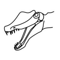 spinosaurus pictogram. doodle hand getrokken of zwarte omtrek pictogramstijl vector