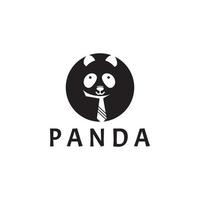 panda beer silhouet logo ontwerp vector sjabloon. grappig lui logo panda dier logotype concept icoon.