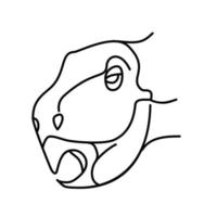 psittacosaurus pictogram. doodle hand getrokken of zwarte omtrek pictogramstijl vector