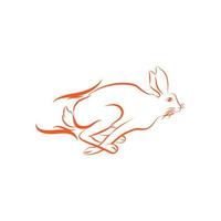 konijn rennen met een hoge snelheid, konijn logo sjabloon. retro vector illustratie