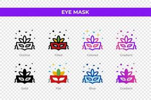 oog masker pictogrammen in verschillend stijl. oog masker pictogrammen set. vakantie symbool. verschillend stijl pictogrammen set. vector illustratie