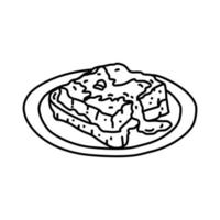 bourbon broodpudding pictogram. doodle hand getrokken of overzicht pictogramstijl vector