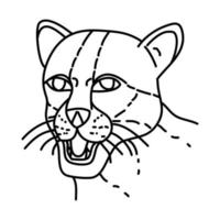 margay icoon. doodle hand getrokken of overzicht pictogramstijl vector