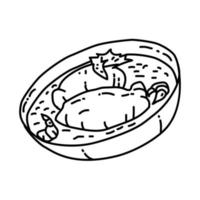 quenelles de brochet icoon. doodle hand getrokken of overzicht pictogramstijl vector