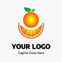 oranje fruit icoon en oranje vulling icoon. fruit icoon vector logo sjabloon voor voedsel en drank bedrijf
