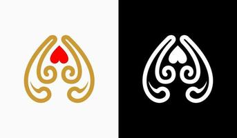 een mooi brief een oneindigheid monogram in een heel luxueus en classy stijl. hart vorm brief een logo sjabloon. elegant abstract vector logo voor hoog einde merken.