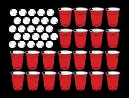 bier pong Verenigde Staten van Amerika vlag. vector