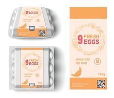 realistisch eieren pakket mockup vector