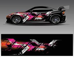 auto wrap ontwerp vector. grafische abstracte streep racen achtergrond kit ontwerpen voor wrap voertuig race auto rally avontuur en livery vector