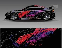 auto wrap ontwerp vector. grafische abstracte streep racen achtergrond kit ontwerpen voor wrap voertuig race auto rally avontuur en livery vector