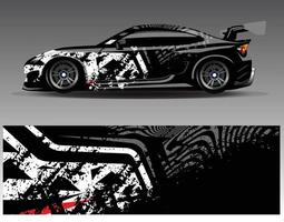 auto wrap ontwerp vector. grafische abstracte streep racen achtergrond kit ontwerpen voor wrap voertuig race auto rally avontuur en livery vector