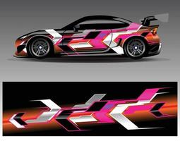 auto wrap ontwerp vector. grafische abstracte streep racen achtergrond kit ontwerpen voor wrap voertuig race auto rally avontuur en livery vector