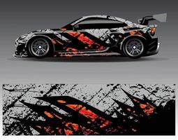 auto wrap ontwerp vector. grafische abstracte streep racen achtergrond kit ontwerpen voor wrap voertuig race auto rally avontuur en livery vector