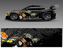 auto wrap ontwerp vector. grafische abstracte streep racen achtergrond kit ontwerpen voor wrap voertuig race auto rally avontuur en livery vector