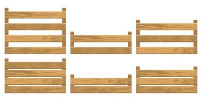 houten kist voor groenten vector illustratie set