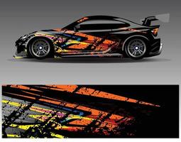 auto wrap ontwerp vector. grafische abstracte streep racen achtergrond kit ontwerpen voor wrap voertuig race auto rally avontuur en livery vector