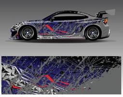 auto wrap ontwerp vector. grafische abstracte streep racen achtergrond kit ontwerpen voor wrap voertuig race auto rally avontuur en livery vector