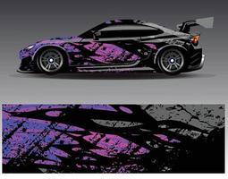 auto wrap ontwerp vector. grafische abstracte streep racen achtergrond kit ontwerpen voor wrap voertuig race auto rally avontuur en livery vector