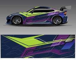 auto wrap ontwerp vector. grafische abstracte streep racen achtergrond kit ontwerpen voor wrap voertuig race auto rally avontuur en livery vector