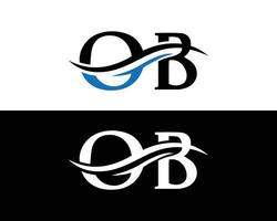 brief ob en qb logo icoon ontwerp concept illustratie. vector