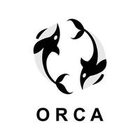 moordenaar walvis orka logo vector illustratie