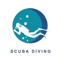 scuba duiken sport logo, onder water, vector illustrator, silhouet, logo ontwerp.