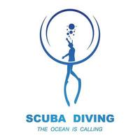 scuba duiken sport logo, onder water, vector illustrator, silhouet, logo ontwerp.