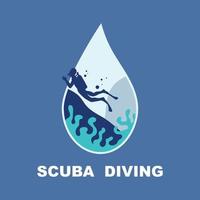 scuba duiken sport logo, onder water, vector illustrator, silhouet, logo ontwerp.