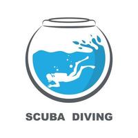 scuba duiken sport logo, onder water, vector illustrator, silhouet, logo ontwerp.