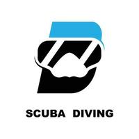scuba duiken sport logo, onder water, vector illustrator, silhouet, logo ontwerp.