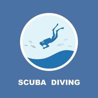 scuba duiken sport logo, onder water, vector illustrator, silhouet, logo ontwerp.