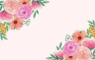 elegante aquarel lente bloemen met verse bloemen vector