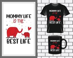 mama leven is de het beste moeder dag t overhemd en mok ontwerp vector