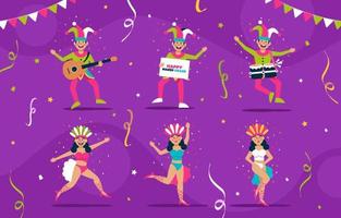 mardi grass character design collectie vector