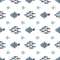 jongens vis patroon. schattig grijs vis oceaan leven naadloos patroon. zee vis herhaling afdrukken voor jongen, sport textiel, kleren, omhulsel papier. vector illustratie. schattig zee textiel ontwerp. jongens decoratief vis