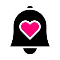 klok icoon solide zwart roze stijl Valentijn illustratie vector element en symbool perfect.