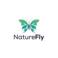 een bevallig natuur vlinder logo ontwerp , metamorfose van schoonheid vector