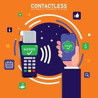 contactloos betalingsconcept vector