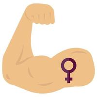 vrouw teken Aan biceps welke kan gemakkelijk Bewerk of aanpassen vector