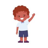 weinig jongen karakter. elementair school- kinderen vervelend uniform illustratie vector