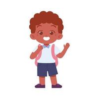 weinig jongen karakter. elementair school- kinderen vervelend uniform illustratie vector